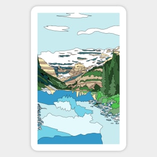 Lake Louise, near Banff, Canadian Rockies - digital art Sticker